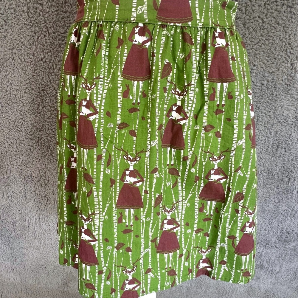 Blue Platypus Retro Skirt Woodland Deer Girl Whimsical Novelty Print